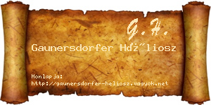 Gaunersdorfer Héliosz névjegykártya
